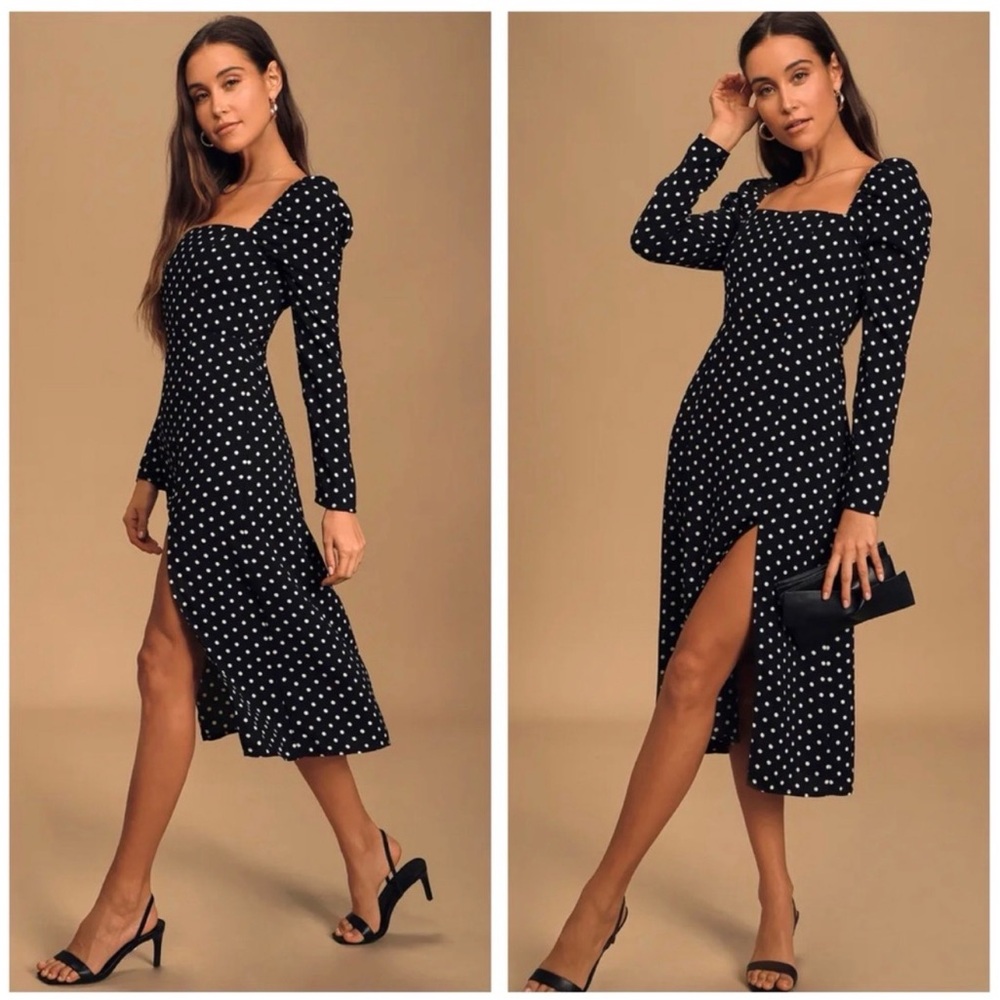 Lulus Charmed and Classy Polka Dot Dress